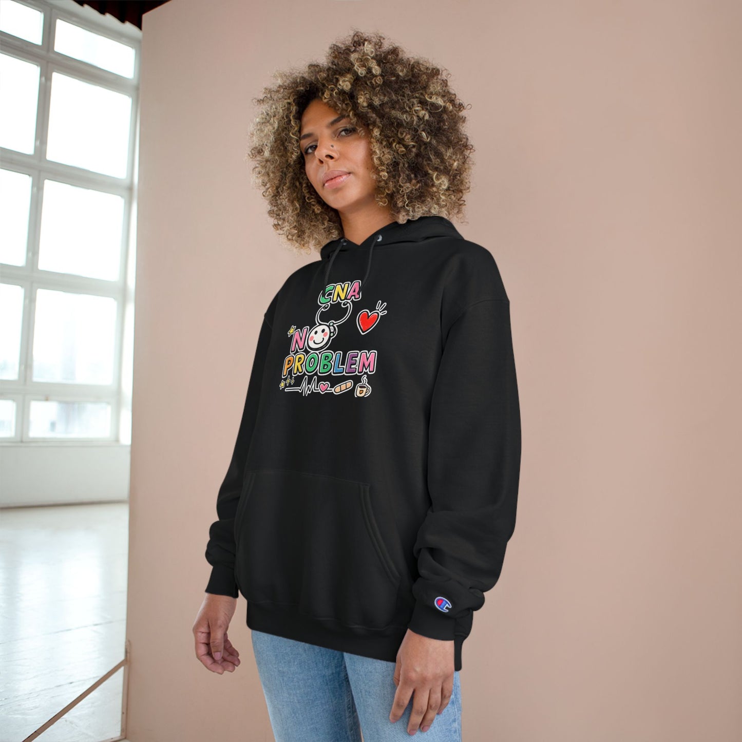 CNA Floral Hoodie - Comfy Pullover for Nurses & Caregivers