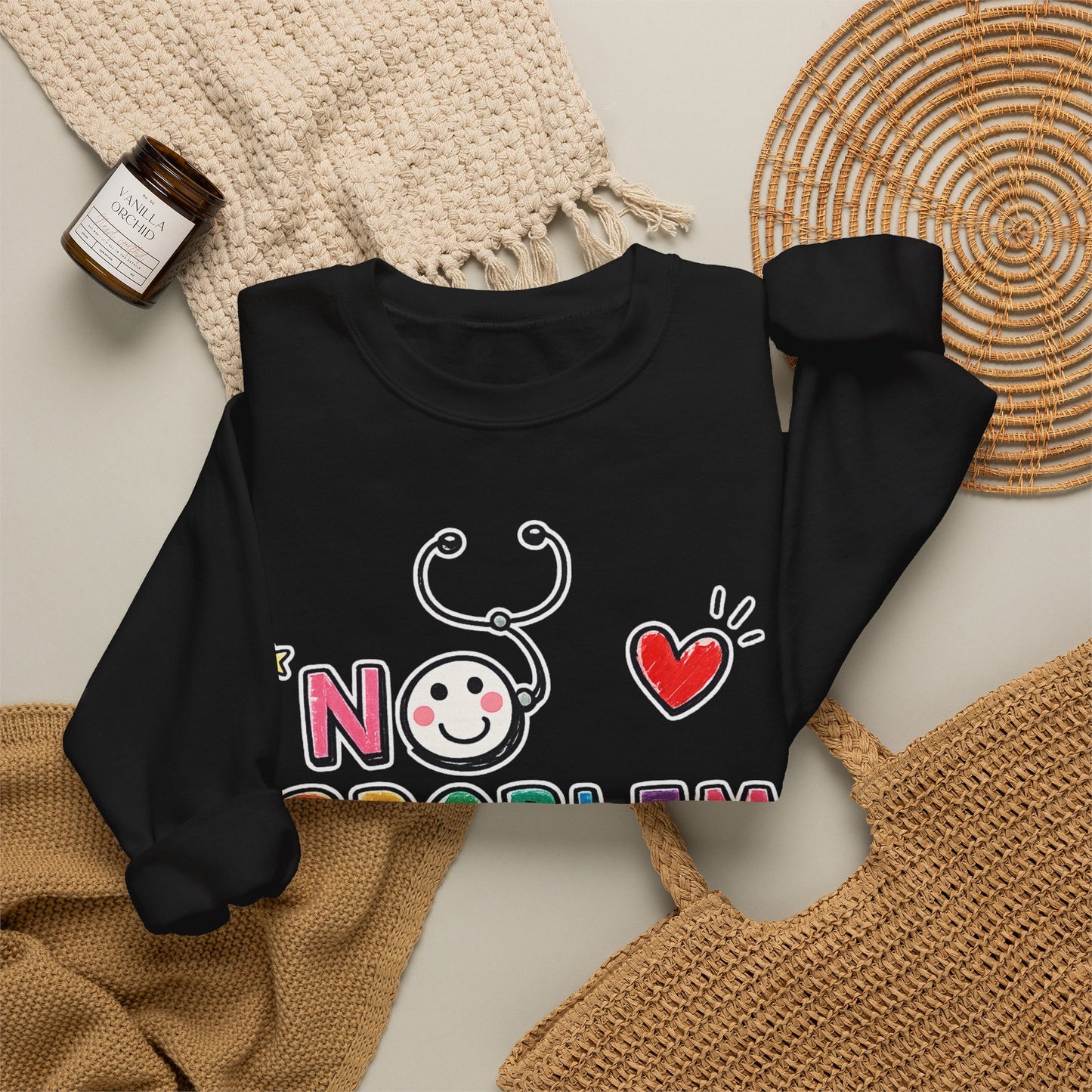 Cute Nurse Stethoscope Heart Crewneck Sweatshirt | Nurse Gift