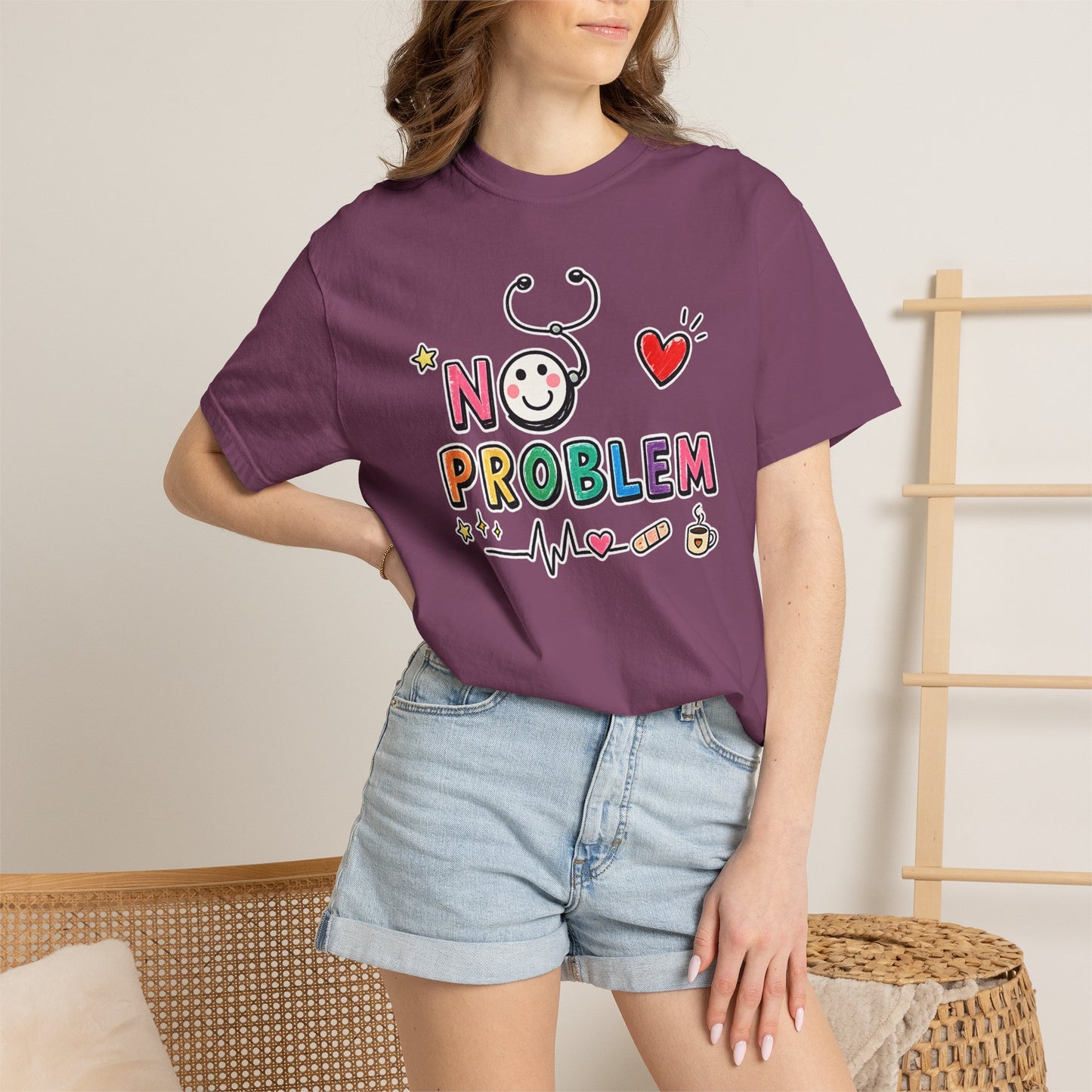 RN Mode: No Problem Shirt | Funny Nurse T-Shirt | Cute Hand Drawn RN Tee | Comfort Colors 1717