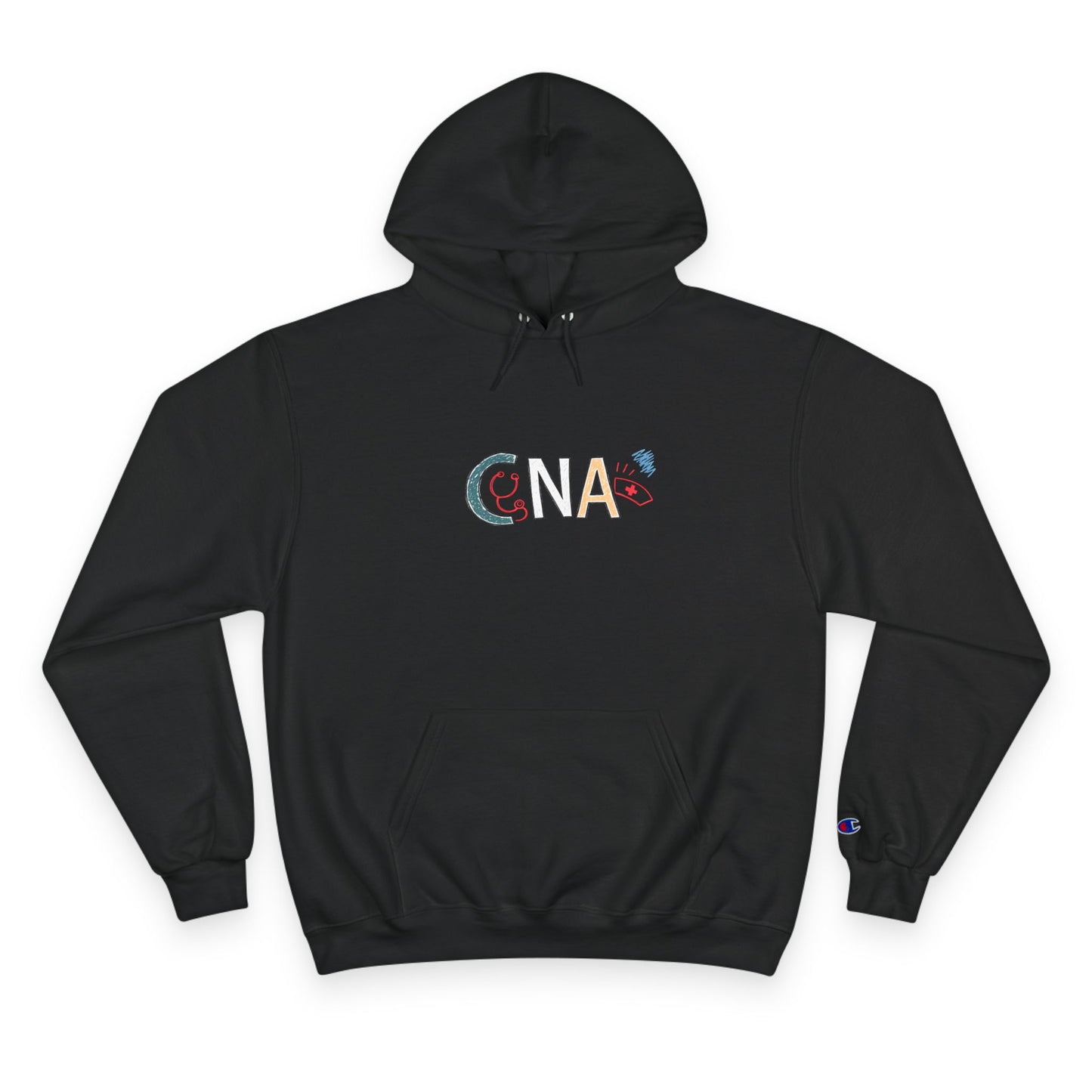 CNA Floral Patch Hoodie — Comfort Pullover for Nurses & Caregivers