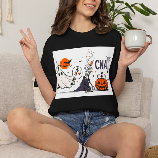 CNA Ghost Witch Pumpkin Halloween T-Shirt | Cute Cartoon Tee