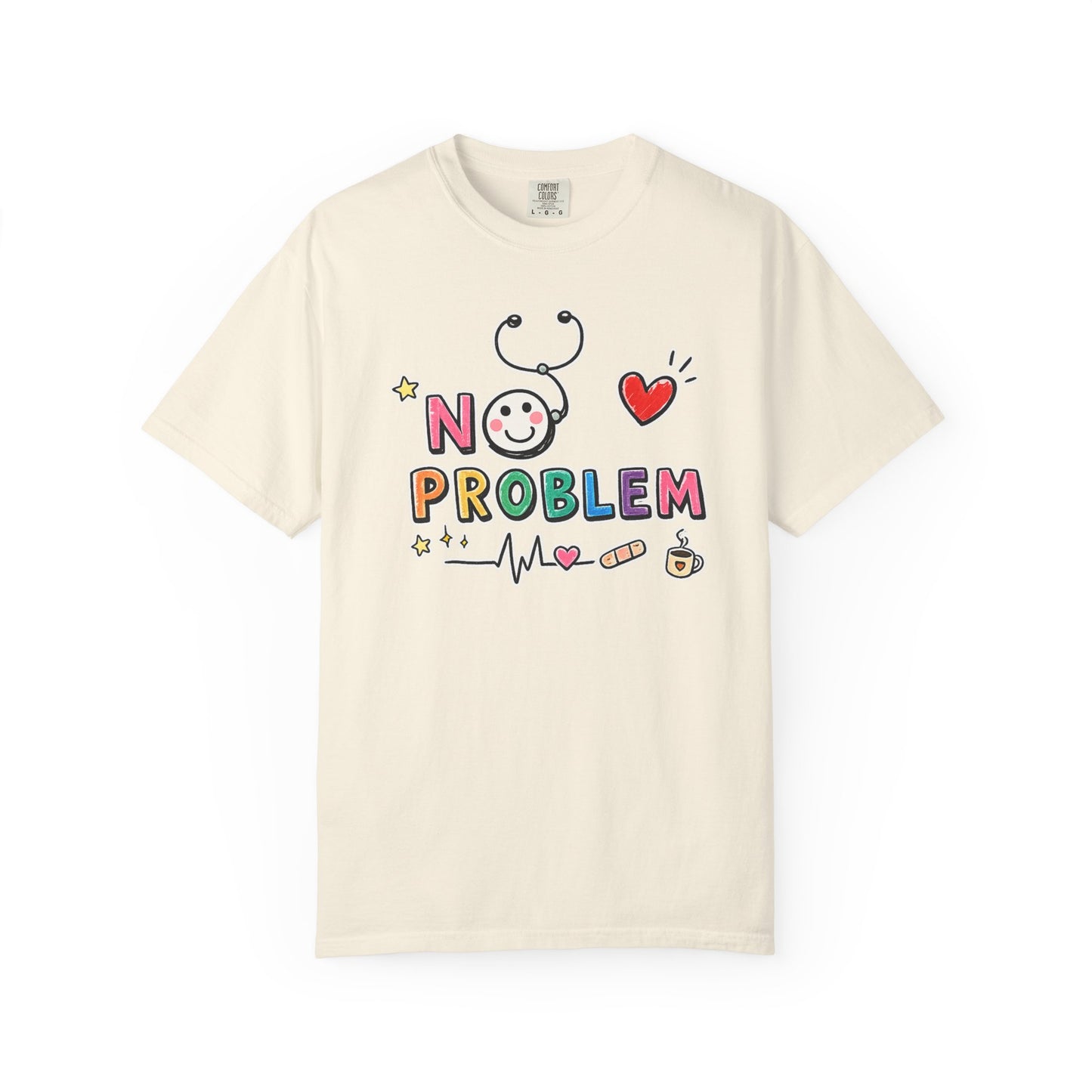 RN Mode: No Problem Shirt | Funny Nurse T-Shirt | Cute Hand Drawn RN Tee | Comfort Colors 1717