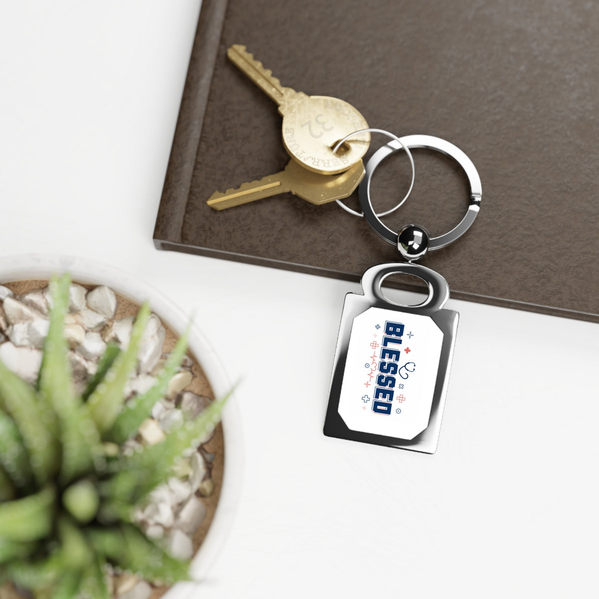 Blessed Nurse Keyring — Silver Nurse Appreciation Keychain