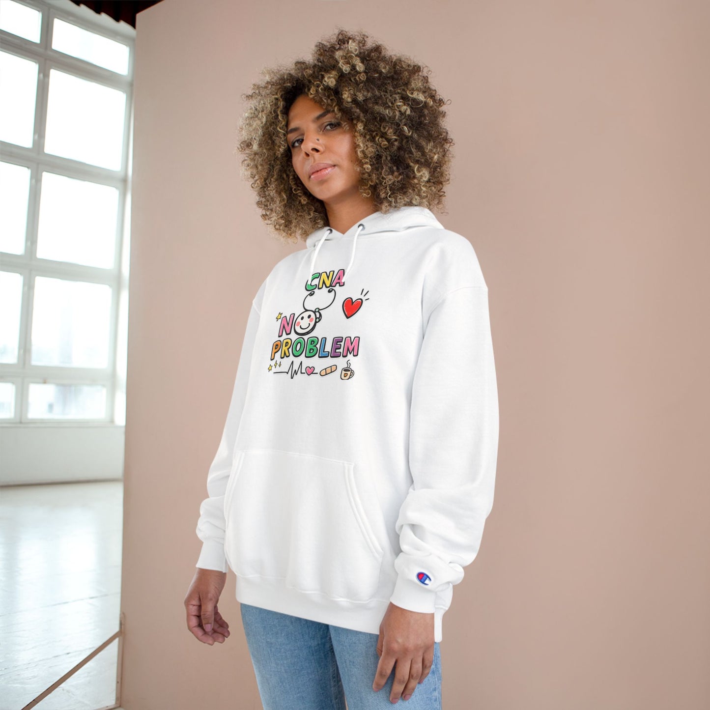 CNA Floral Hoodie - Comfy Pullover for Nurses & Caregivers