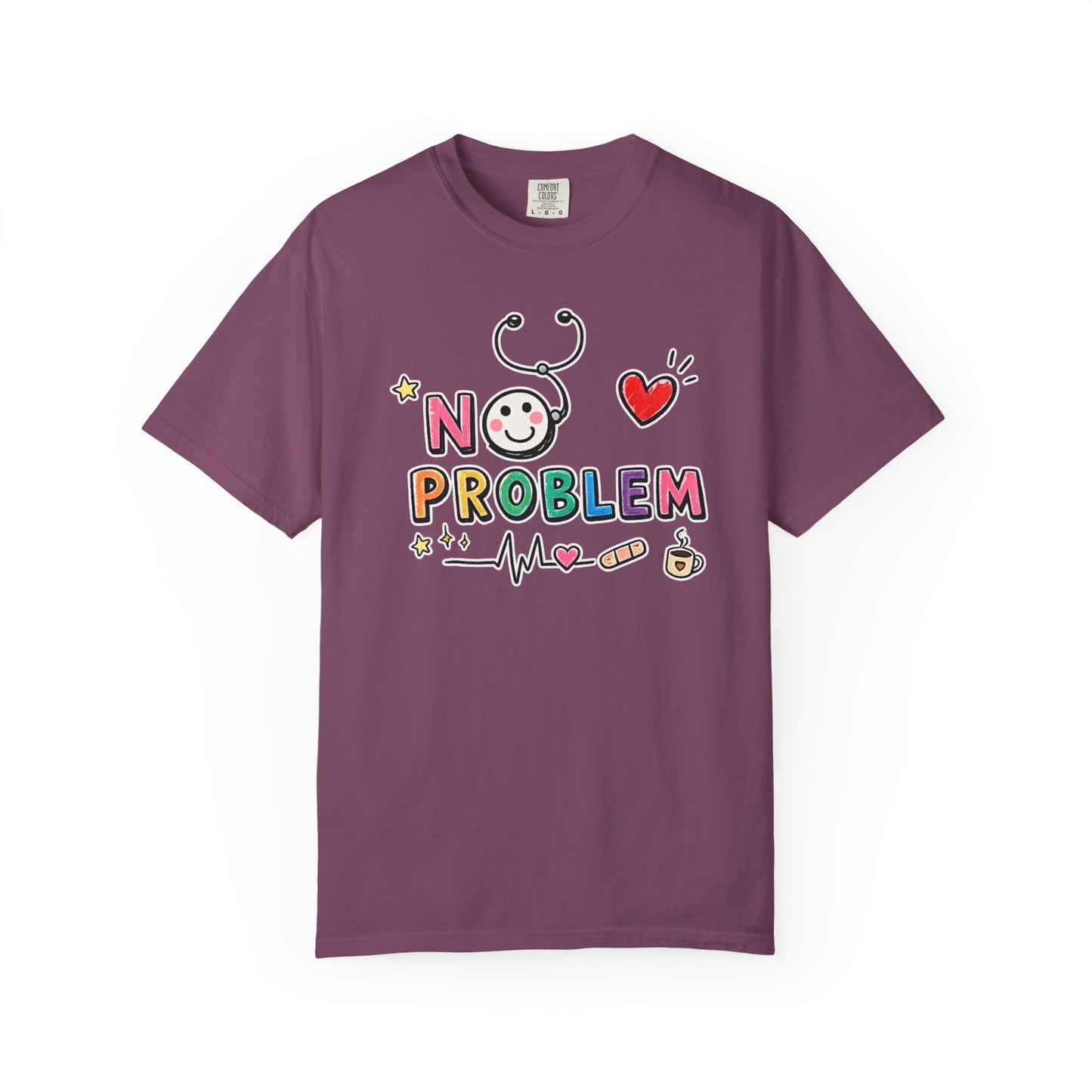 RN Mode: No Problem Shirt | Funny Nurse T-Shirt | Cute Hand Drawn RN Tee | Comfort Colors 1717