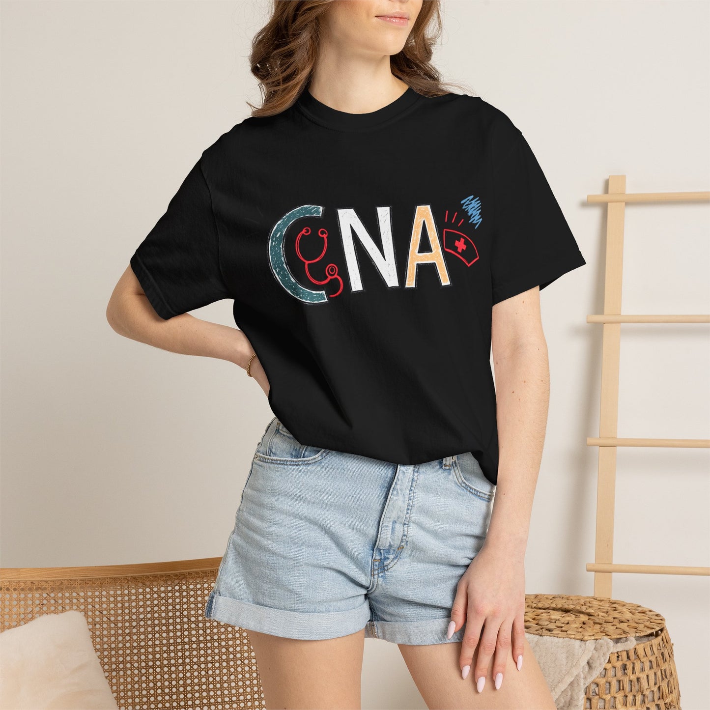 CNA Hand-Drawn Doodle T-Shirt – Certified Nursing Assistant Gift
