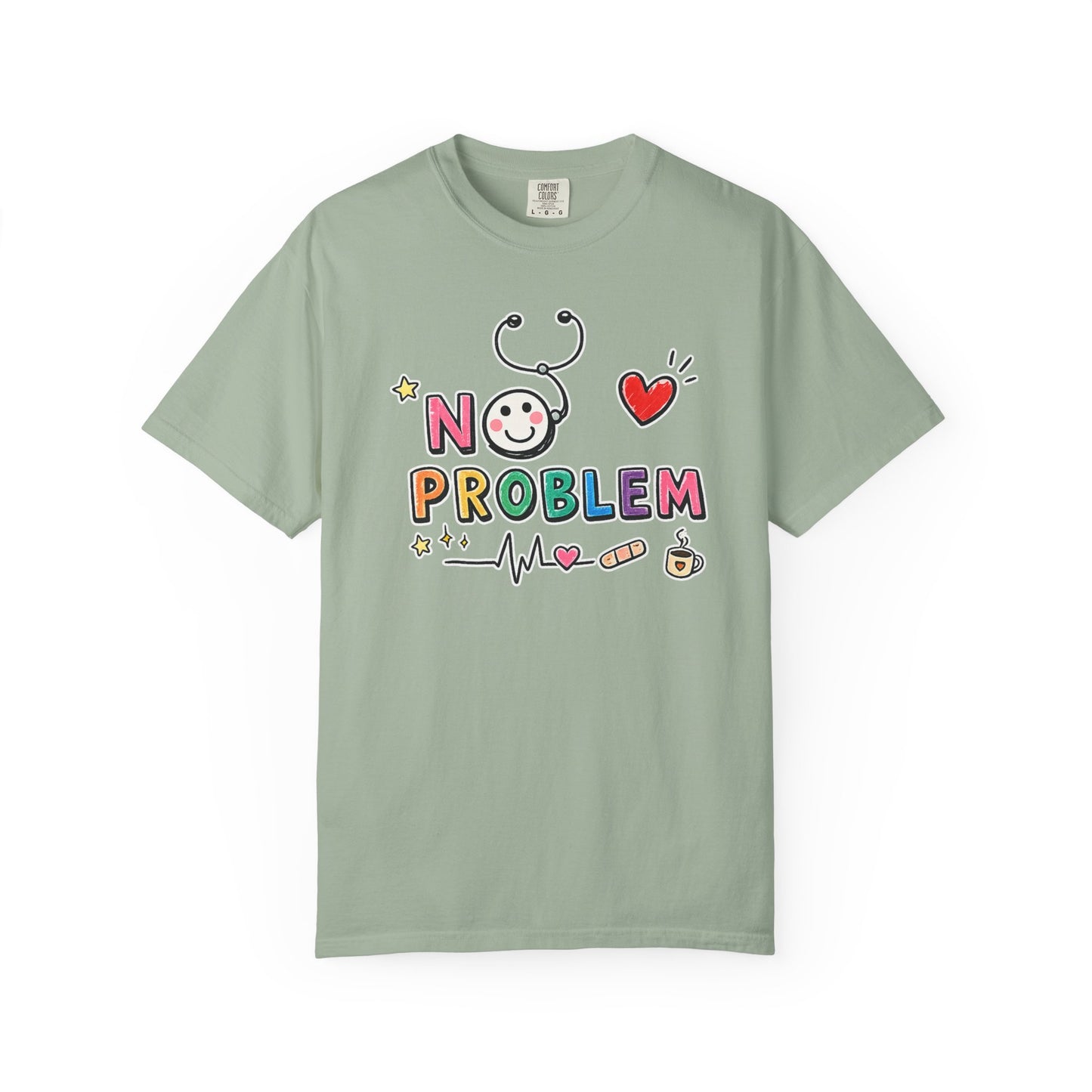 RN Mode: No Problem Shirt | Funny Nurse T-Shirt | Cute Hand Drawn RN Tee | Comfort Colors 1717