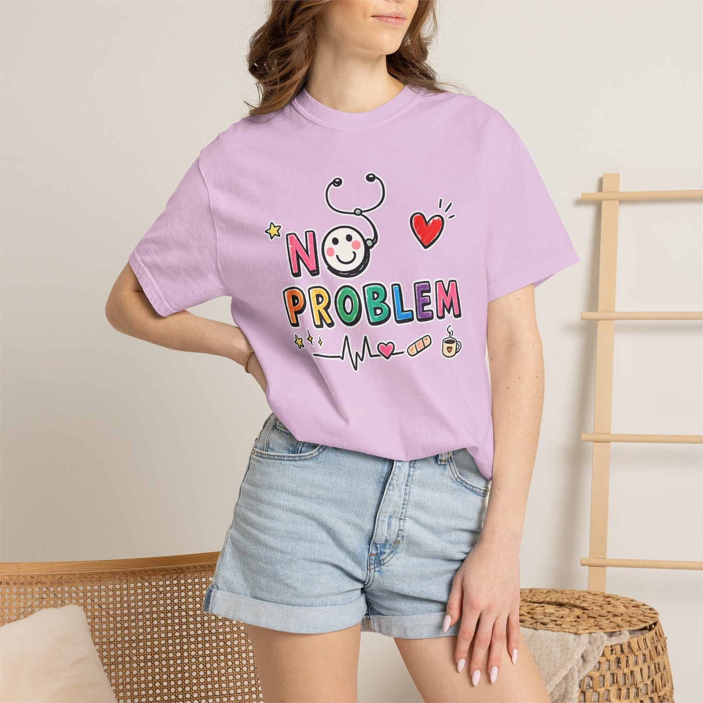 RN Mode: No Problem Shirt | Funny Nurse T-Shirt | Cute Hand Drawn RN Tee | Comfort Colors 1717