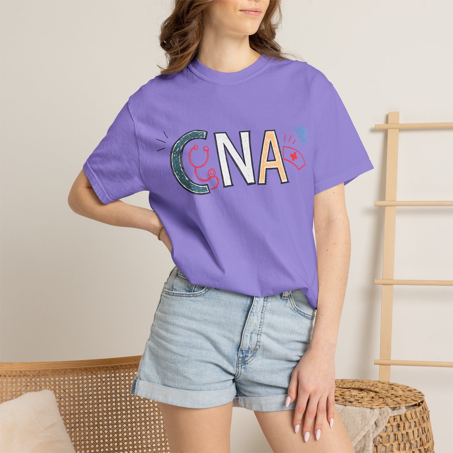 CNA Hand-Drawn Doodle T-Shirt – Certified Nursing Assistant Gift