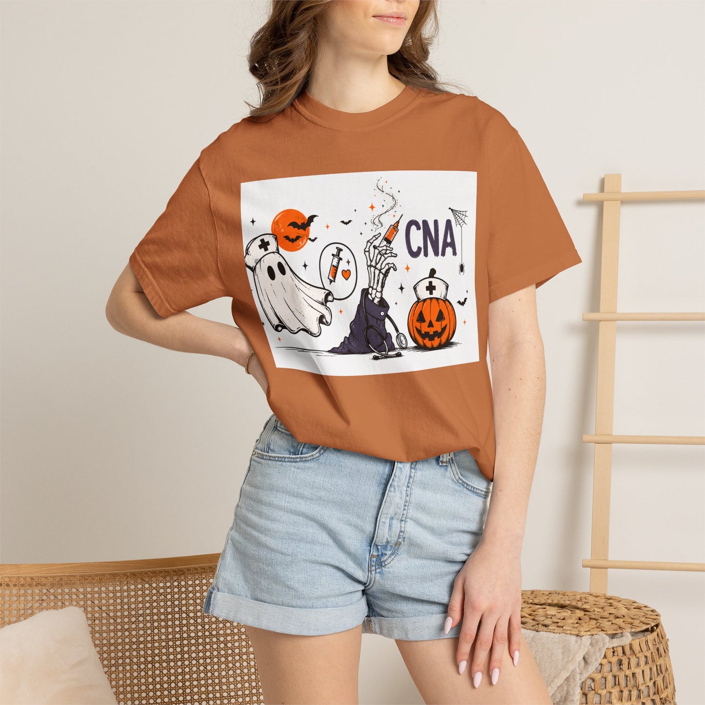 CNA Ghost Witch Pumpkin Halloween T-Shirt | Cute Cartoon Tee