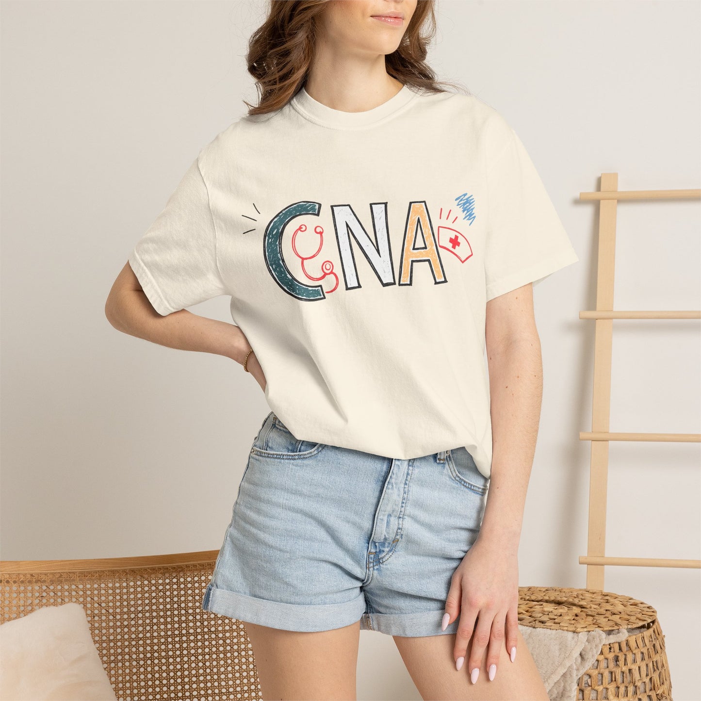 CNA Hand-Drawn Doodle T-Shirt – Certified Nursing Assistant Gift
