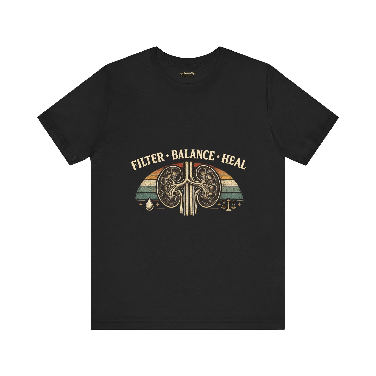 Nephrology Nurse T-Shirt | Kidney Filter Balance Heal Tee