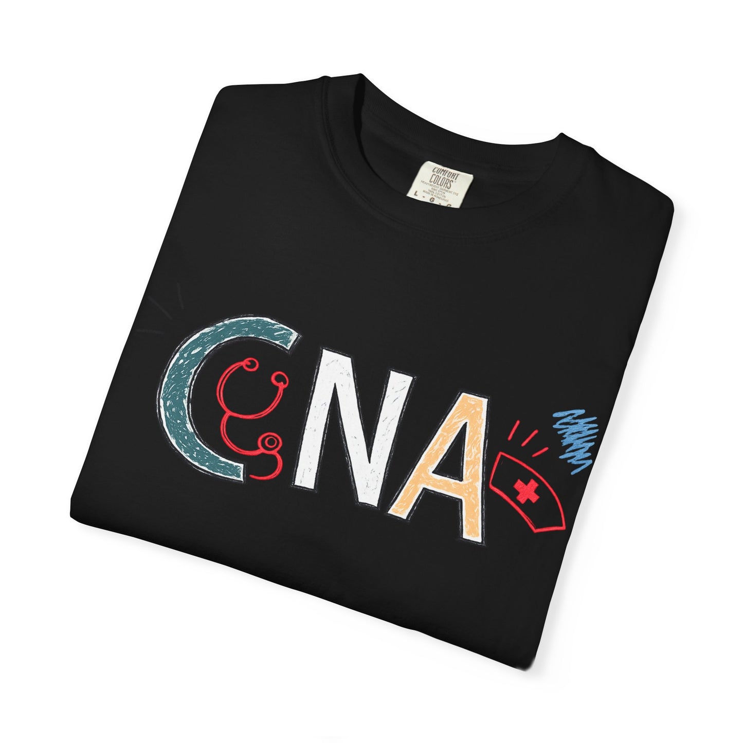 CNA Hand-Drawn Doodle T-Shirt – Certified Nursing Assistant Gift