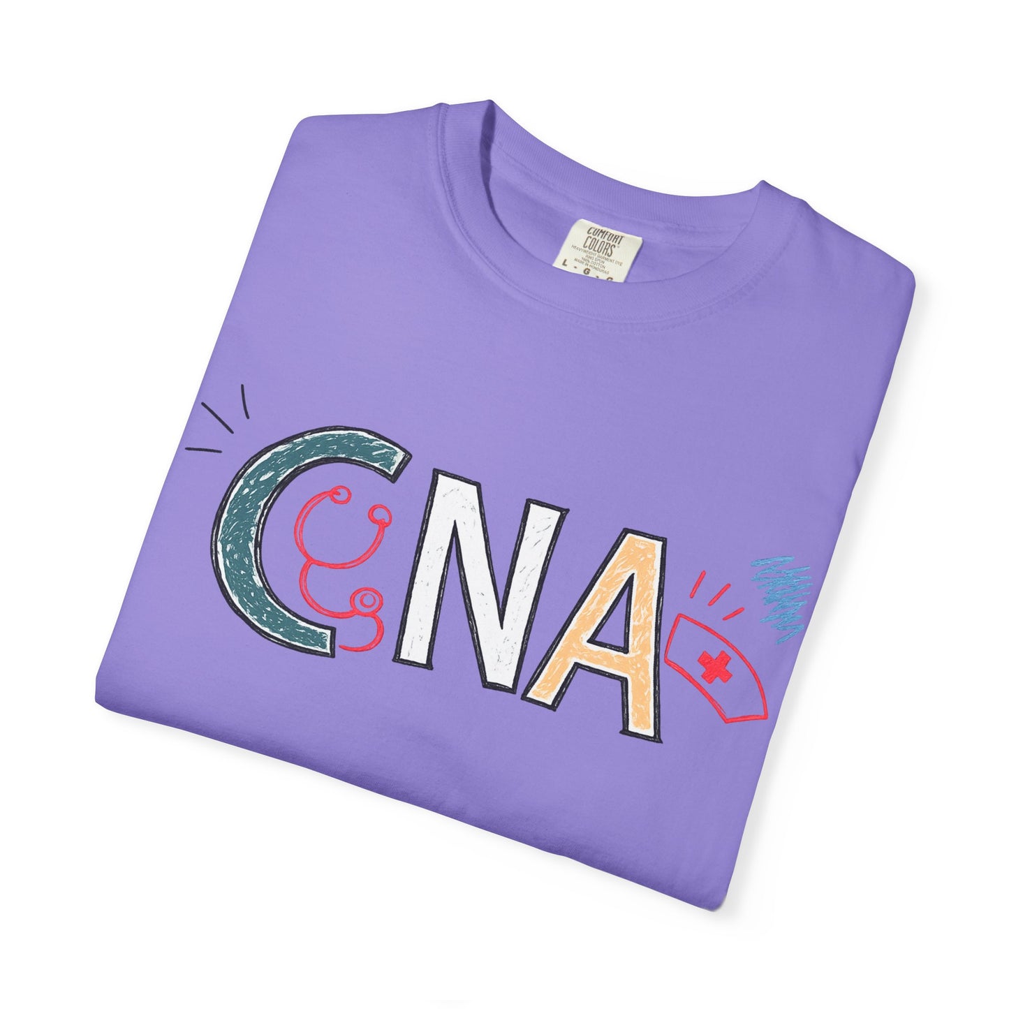 CNA Hand-Drawn Doodle T-Shirt – Certified Nursing Assistant Gift
