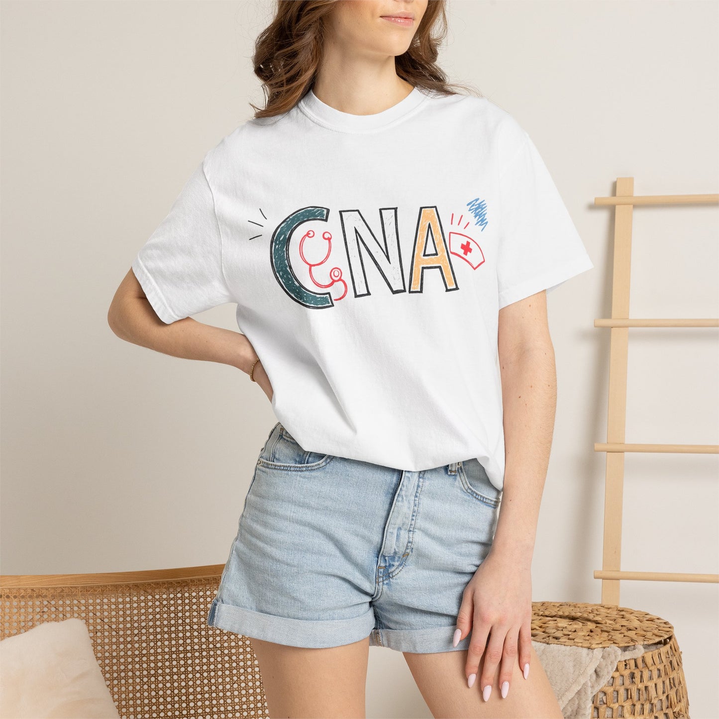 CNA Hand-Drawn Doodle T-Shirt – Certified Nursing Assistant Gift