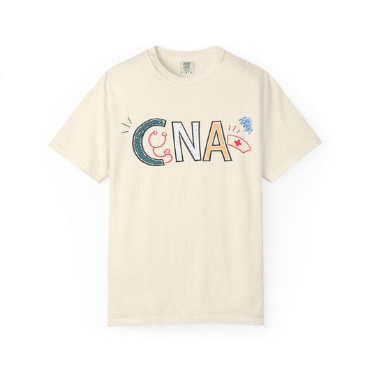 CNA Hand-Drawn Doodle T-Shirt – Certified Nursing Assistant Gift