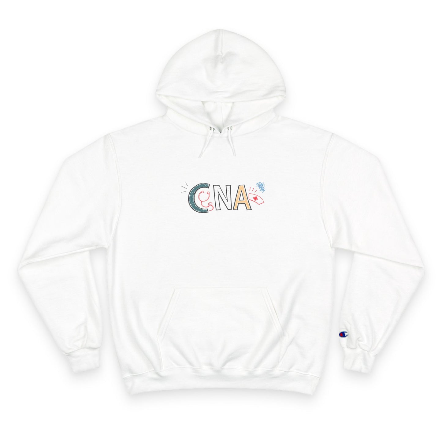 CNA Floral Patch Hoodie — Comfort Pullover for Nurses & Caregivers