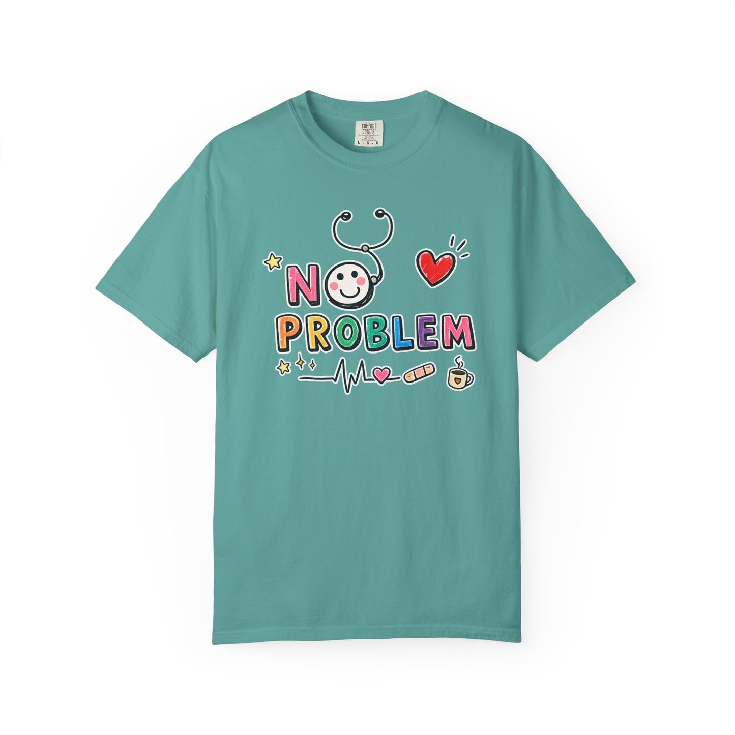 RN Mode: No Problem Shirt | Funny Nurse T-Shirt | Cute Hand Drawn RN Tee | Comfort Colors 1717