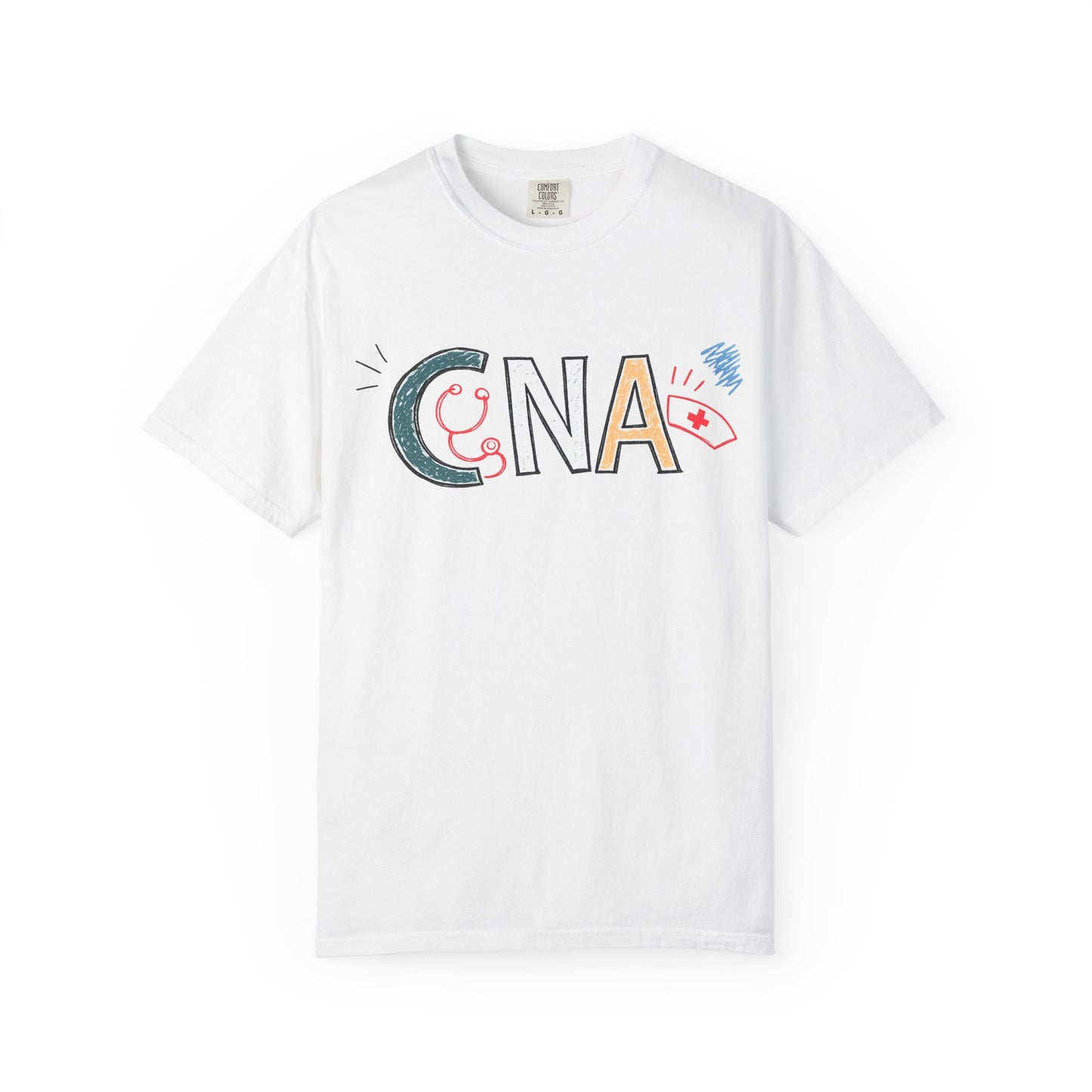 CNA Hand-Drawn Doodle T-Shirt – Certified Nursing Assistant Gift