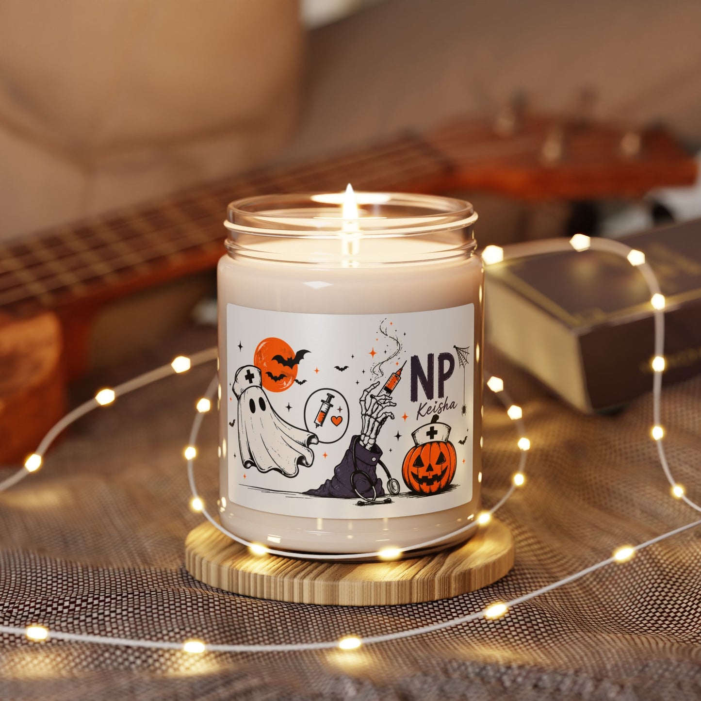 Personalized Nurse Practitioner Halloween Candle, Custom NP Gift, Spooky Nurse Candle, Funny Halloween Gift for Nurse, NP Graduation Gift