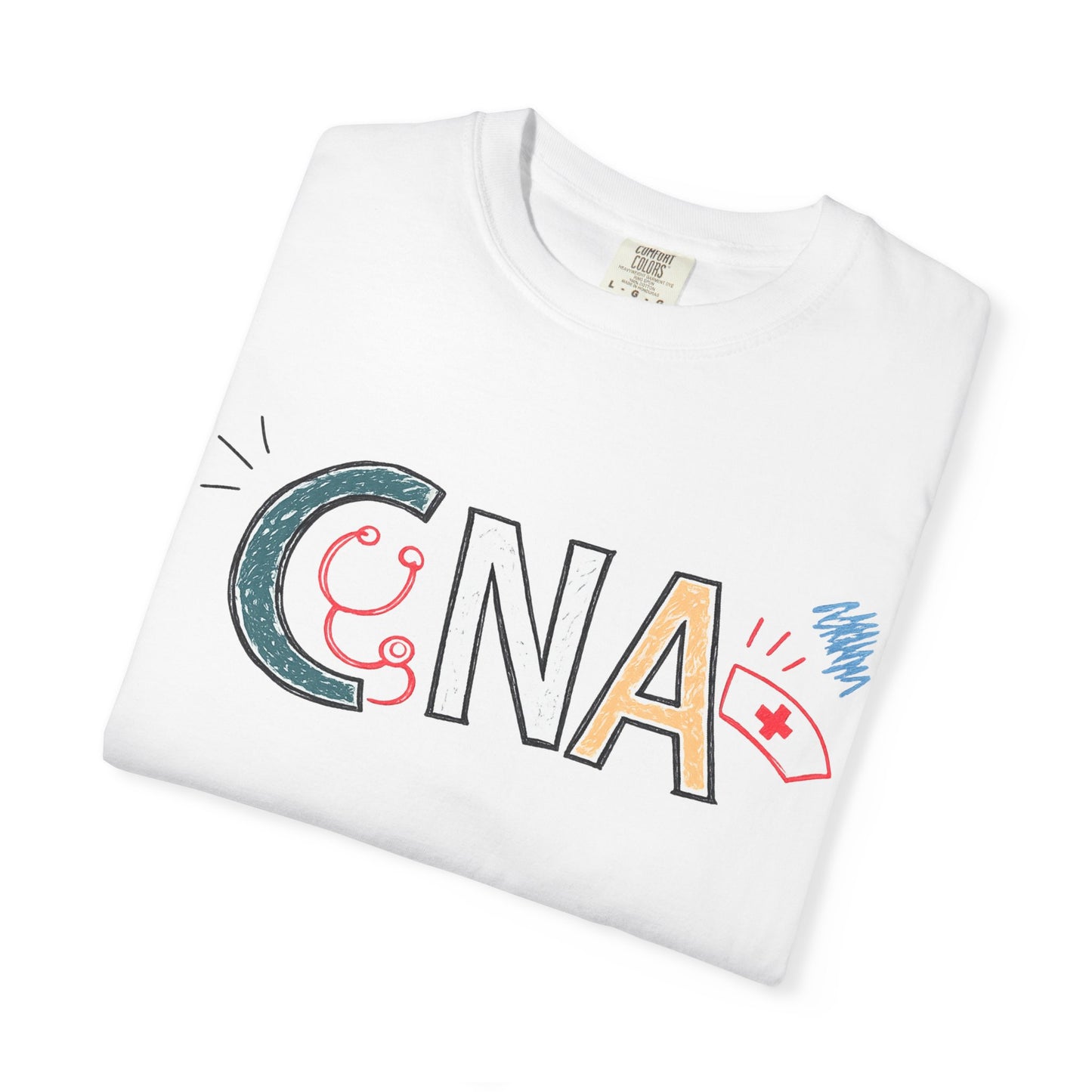 CNA Hand-Drawn Doodle T-Shirt – Certified Nursing Assistant Gift