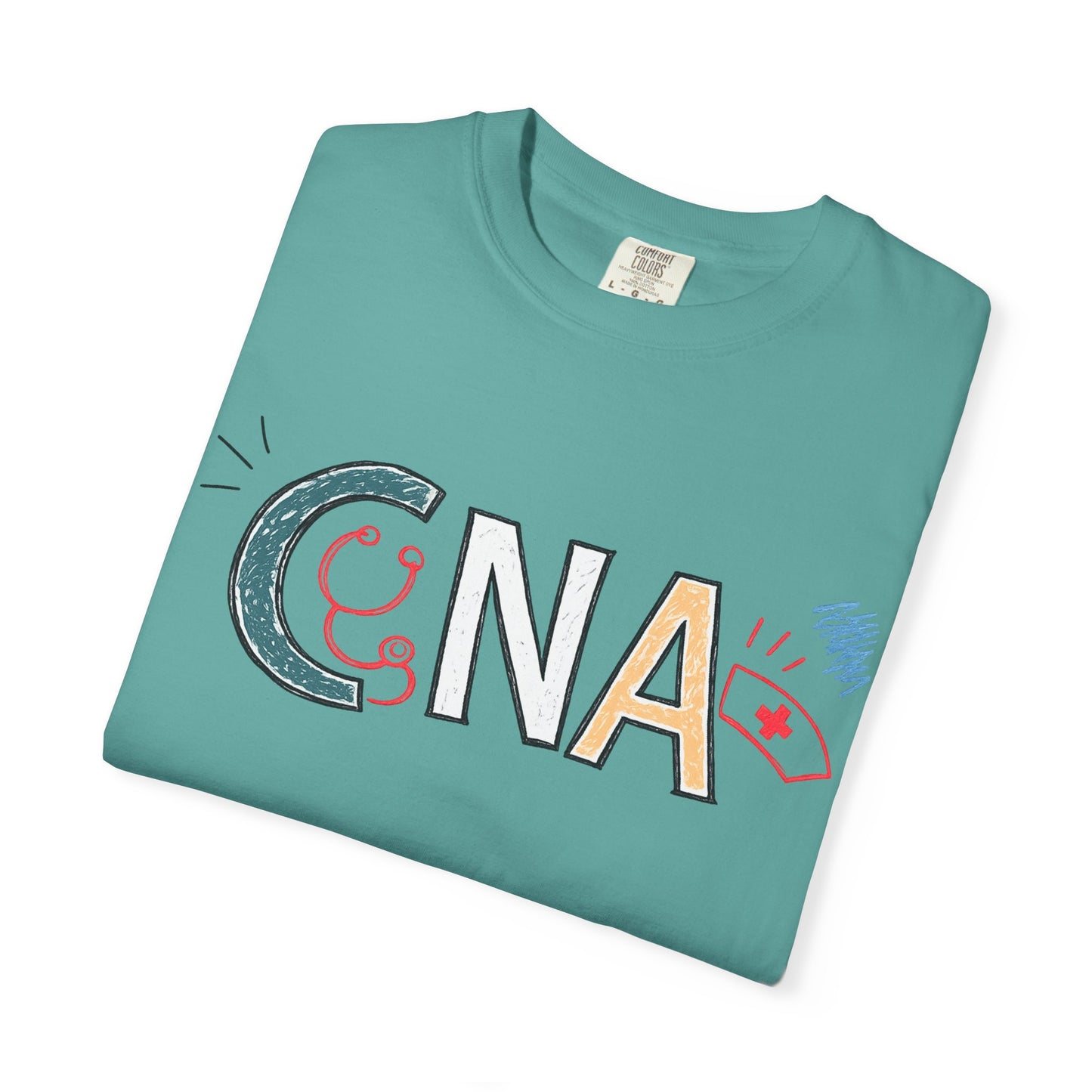 CNA Hand-Drawn Doodle T-Shirt – Certified Nursing Assistant Gift