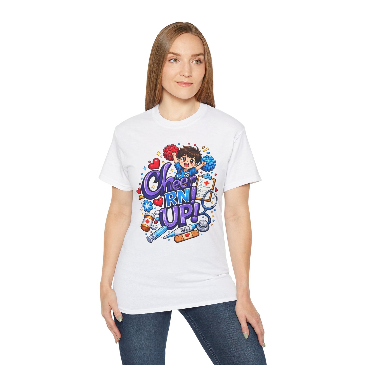 Cheer RN Up Cute Nurse T-Shirt | Funny Registered Nurse Gift Tee