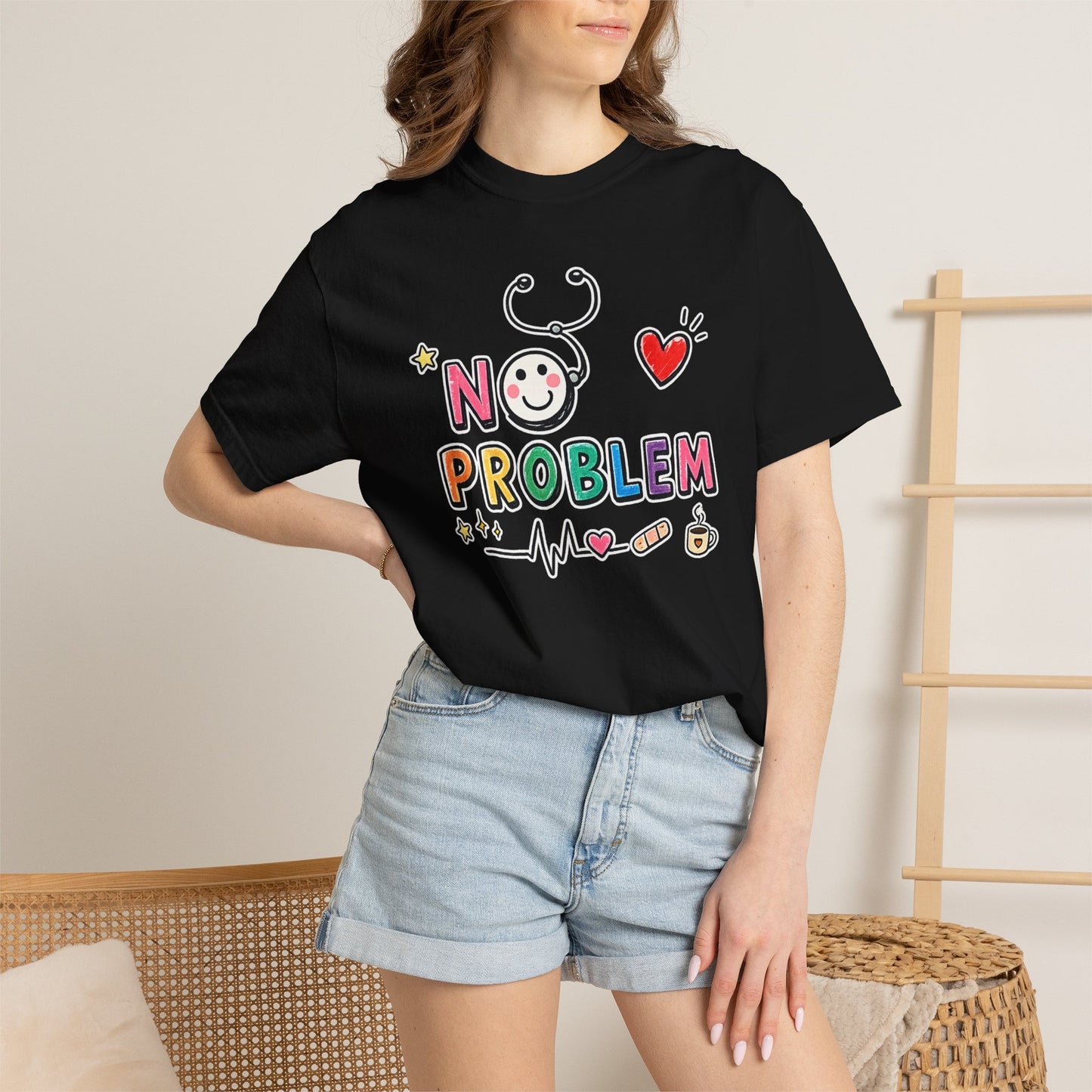 RN Mode: No Problem Shirt | Funny Nurse T-Shirt | Cute Hand Drawn RN Tee | Comfort Colors 1717