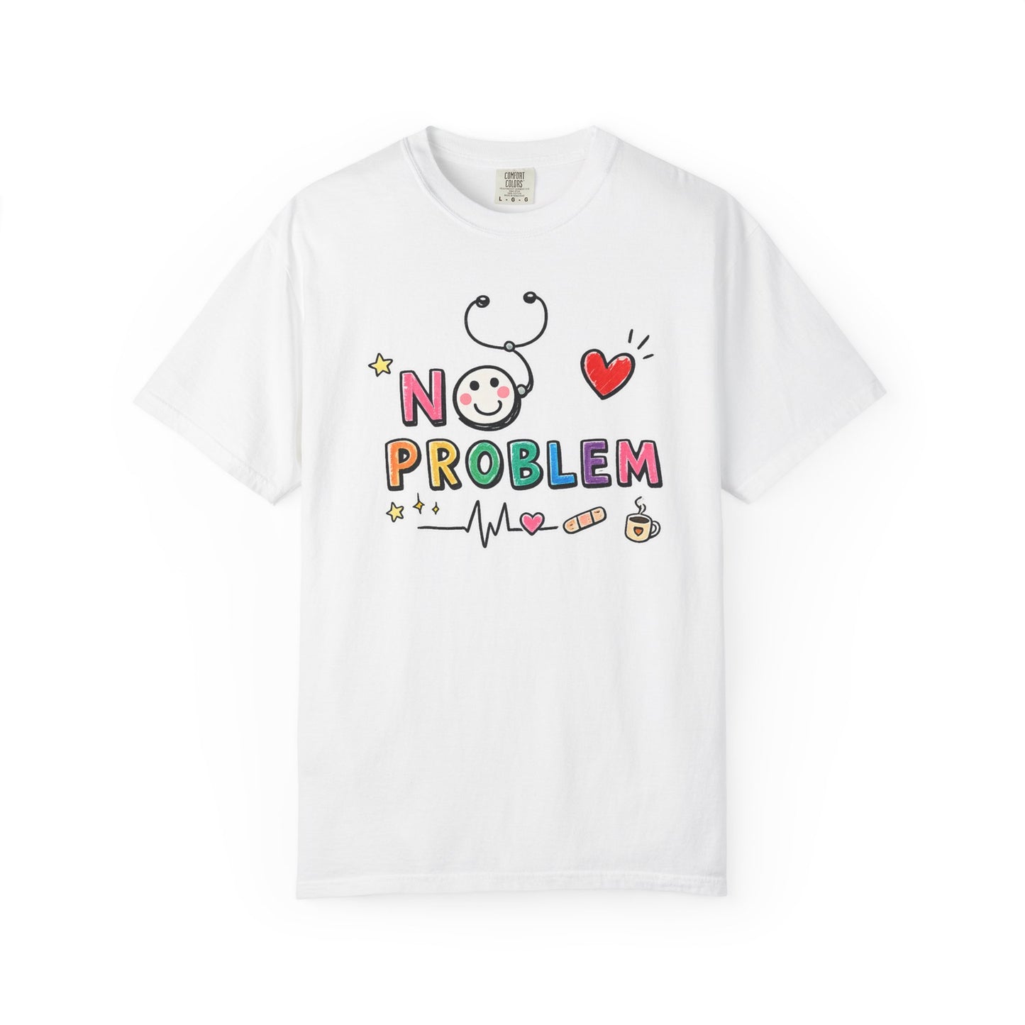 RN Mode: No Problem Shirt | Funny Nurse T-Shirt | Cute Hand Drawn RN Tee | Comfort Colors 1717