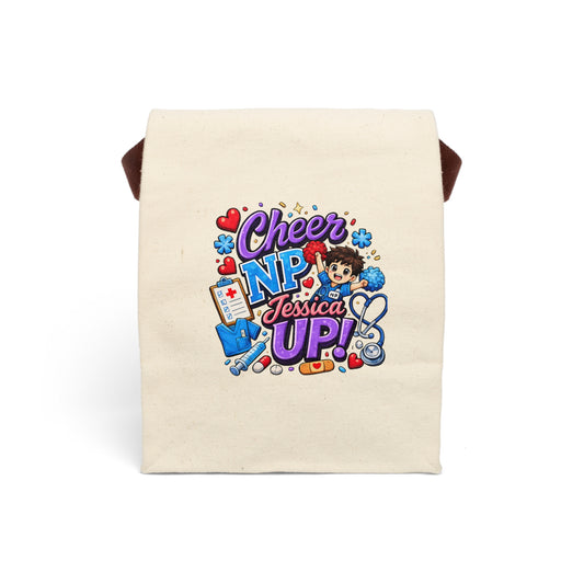 Personalized NP Cheerleader Canvas Tote | Custom Name Nurse Practitioner Gift