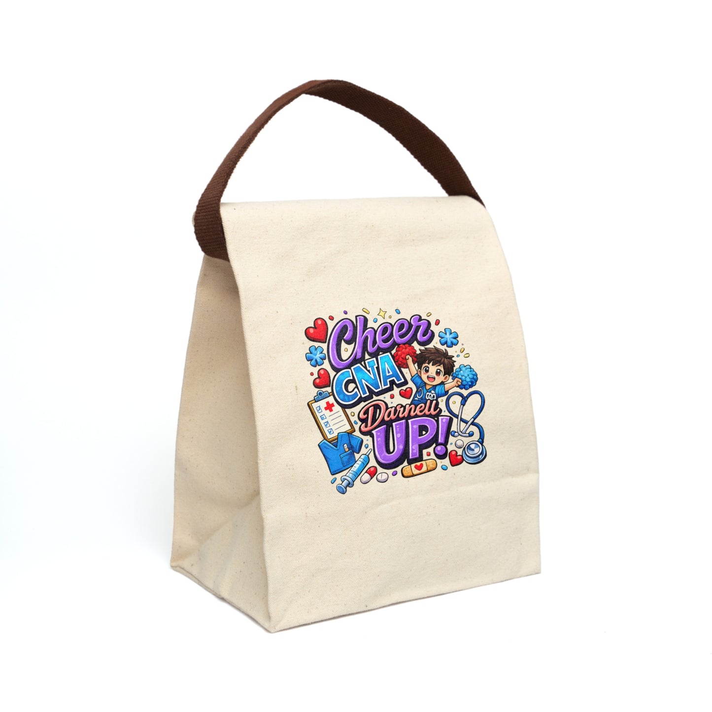 Personalized CNA Cheerleader Canvas Tote | Custom Name Certified Nurse Assistant Gift