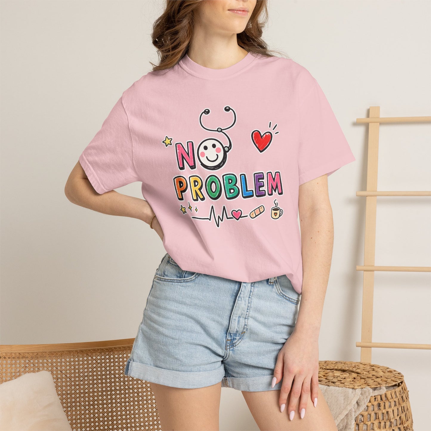 RN Mode: No Problem Shirt | Funny Nurse T-Shirt | Cute Hand Drawn RN Tee | Comfort Colors 1717