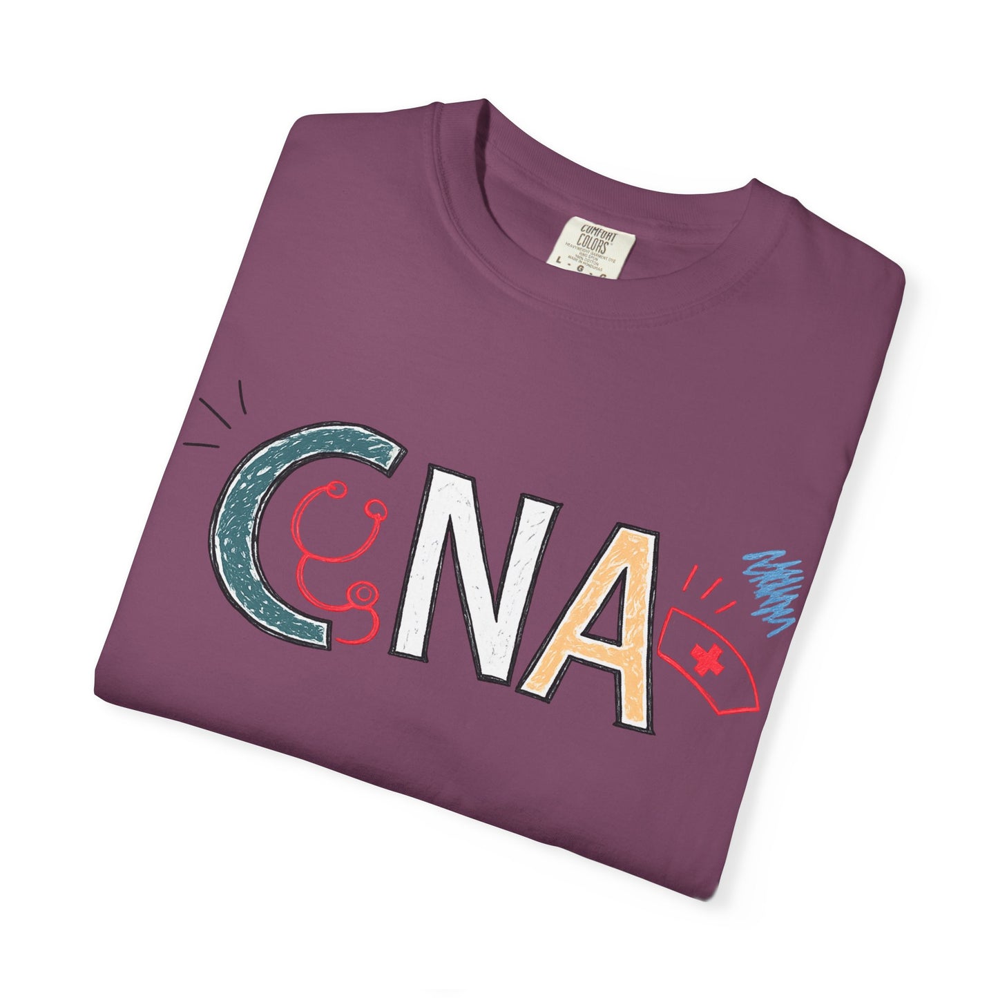 CNA Hand-Drawn Doodle T-Shirt – Certified Nursing Assistant Gift