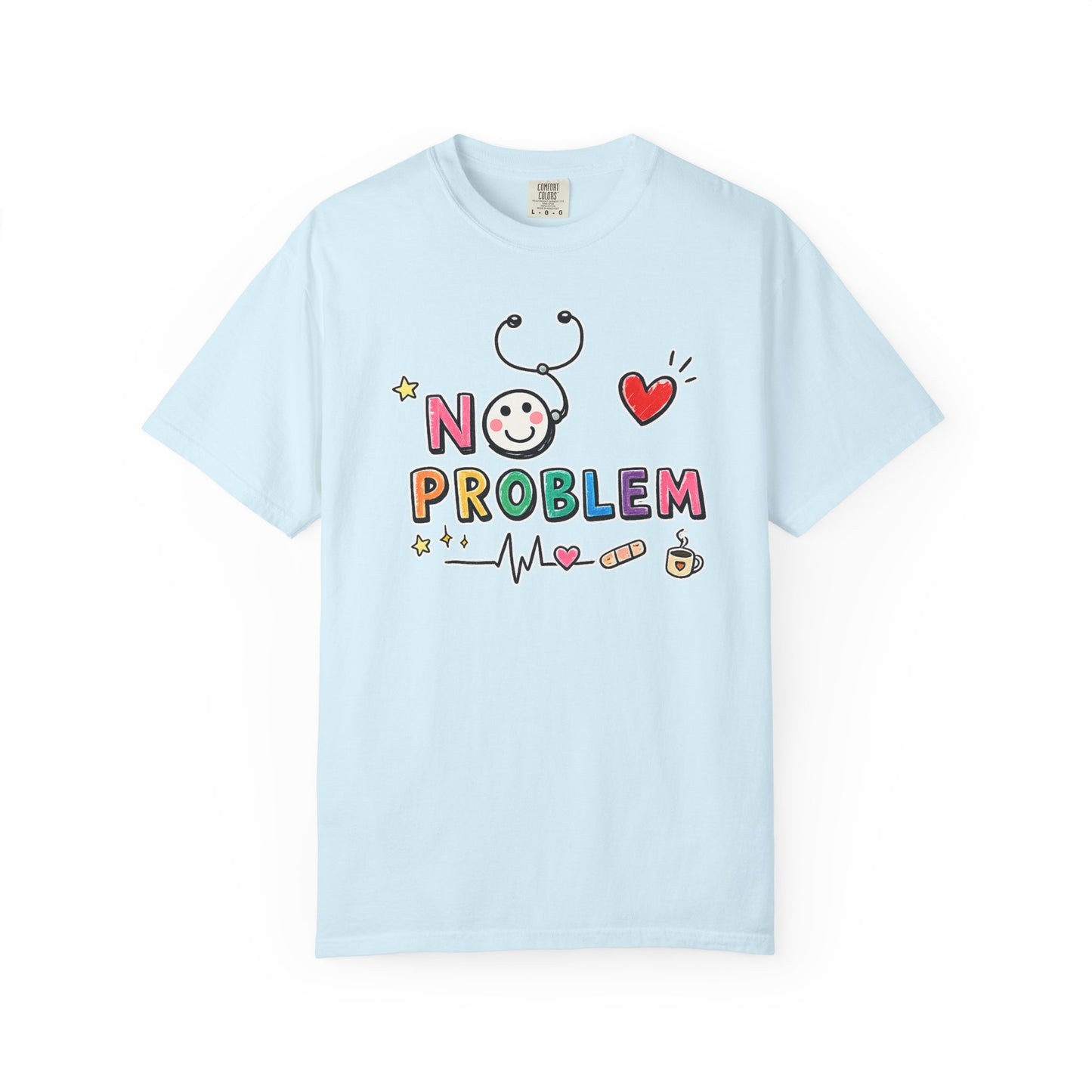 RN Mode: No Problem Shirt | Funny Nurse T-Shirt | Cute Hand Drawn RN Tee | Comfort Colors 1717
