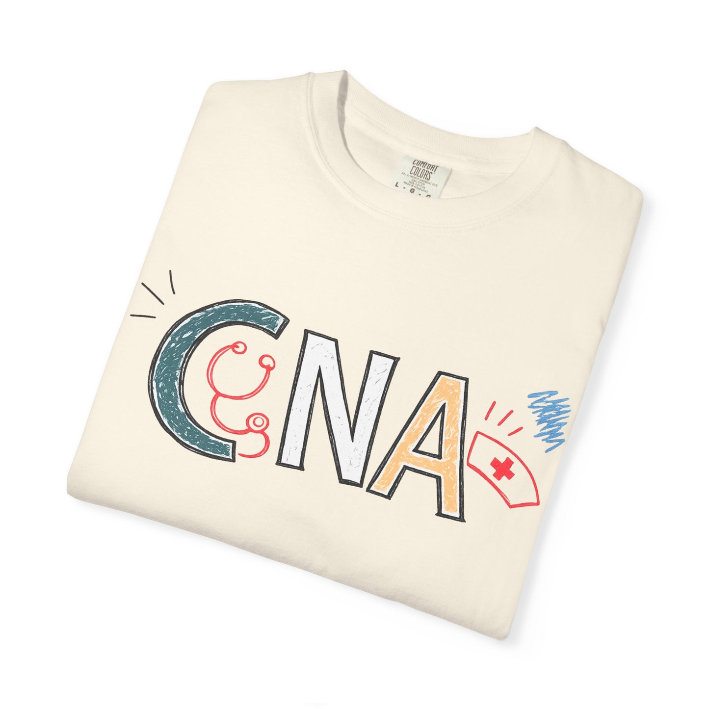 CNA Hand-Drawn Doodle T-Shirt – Certified Nursing Assistant Gift