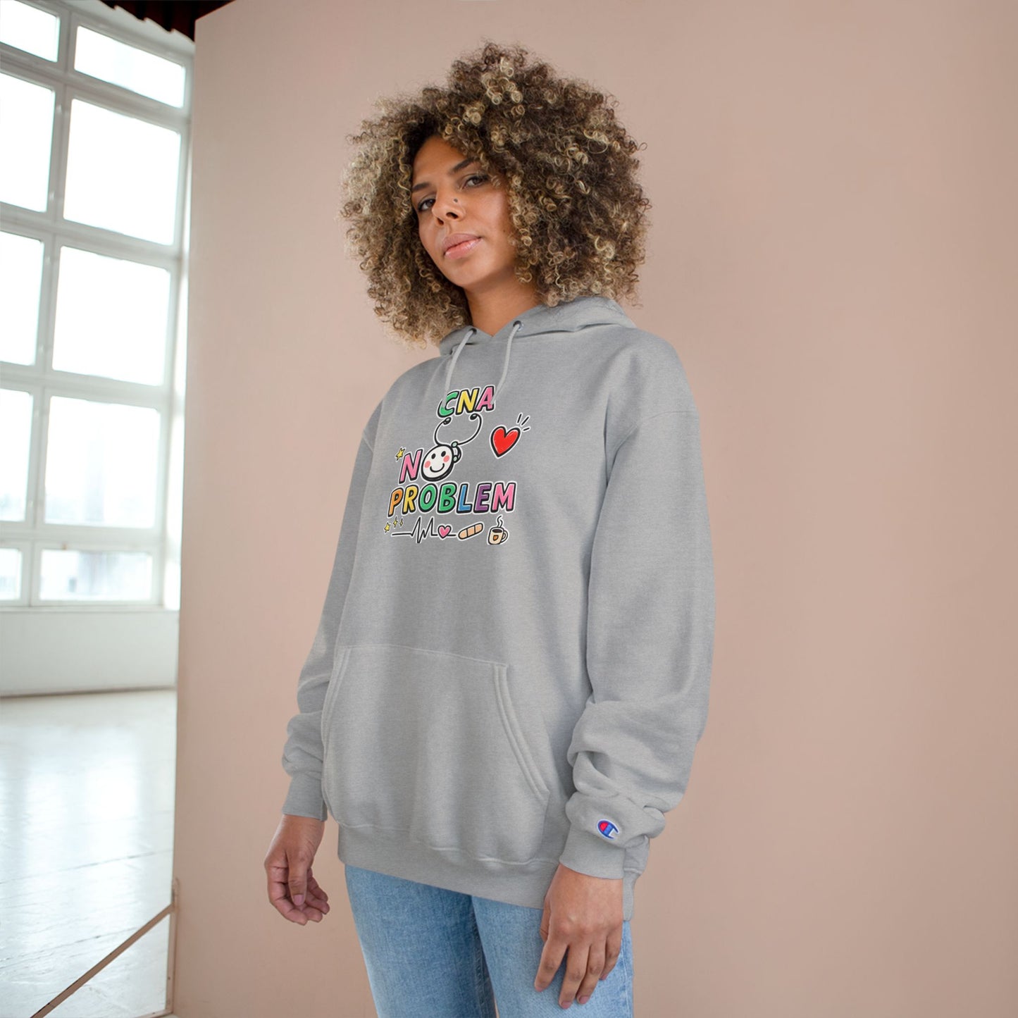 CNA Floral Hoodie - Comfy Pullover for Nurses & Caregivers